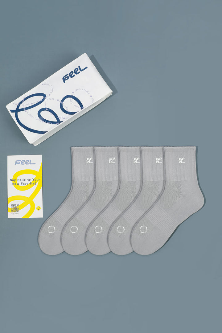 Set of gray Quarter Men Socks

